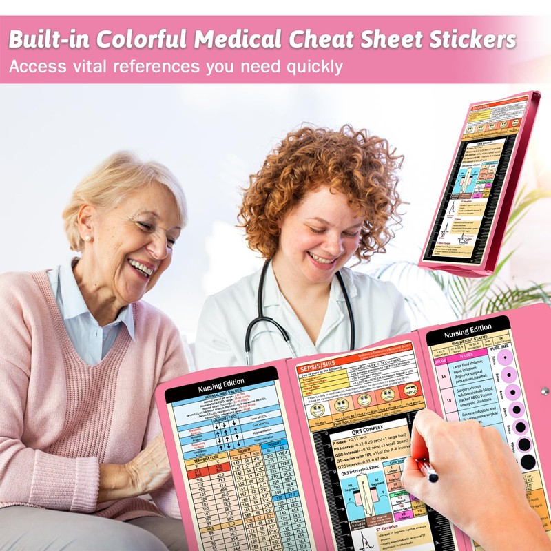 Nursing Clipboard Foldable Clipboard Medical: Edition Cheat Sheets Aluminum 3
