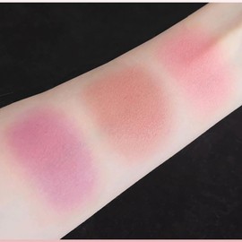 Paleta de Colorete de 3 Colores, Rubor Facial Con Brillo Brillante y Mate, Pincel Incluido, Maquillaje Profesional Para Contorno y Resaltado