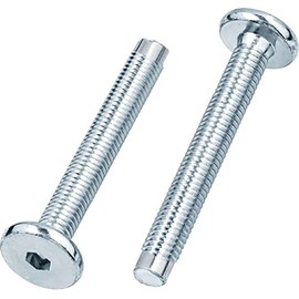 M6 (6mm x 50mm) Silver Flat Head Furniture Screw Hex Drive Socket with Metric Thread Fully Threaded with Dogpoint Furniture Bolts for Furniture Cots Beds Crib and Chairs (Pack of 12)