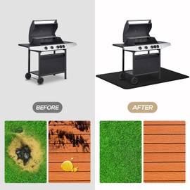 FIREWESS Under Grill Mat for Outdoor Grill, 24 * 42inch Double-Sided Fireproof Grill Pad,Perfect for Outdoor Barbecue Spots,Fireproof, Waterproof, and Oilproof BBQ Protector for Decks and Patios