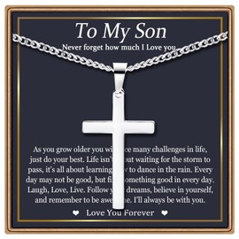 EPIRORA Boys Gifts Cross Necklace Gifts for Son,Birthday Gifts for Boys,Teenage Boy Son Gifts From Mum,Graduation Christmas Birthday Gift for Son Boy
