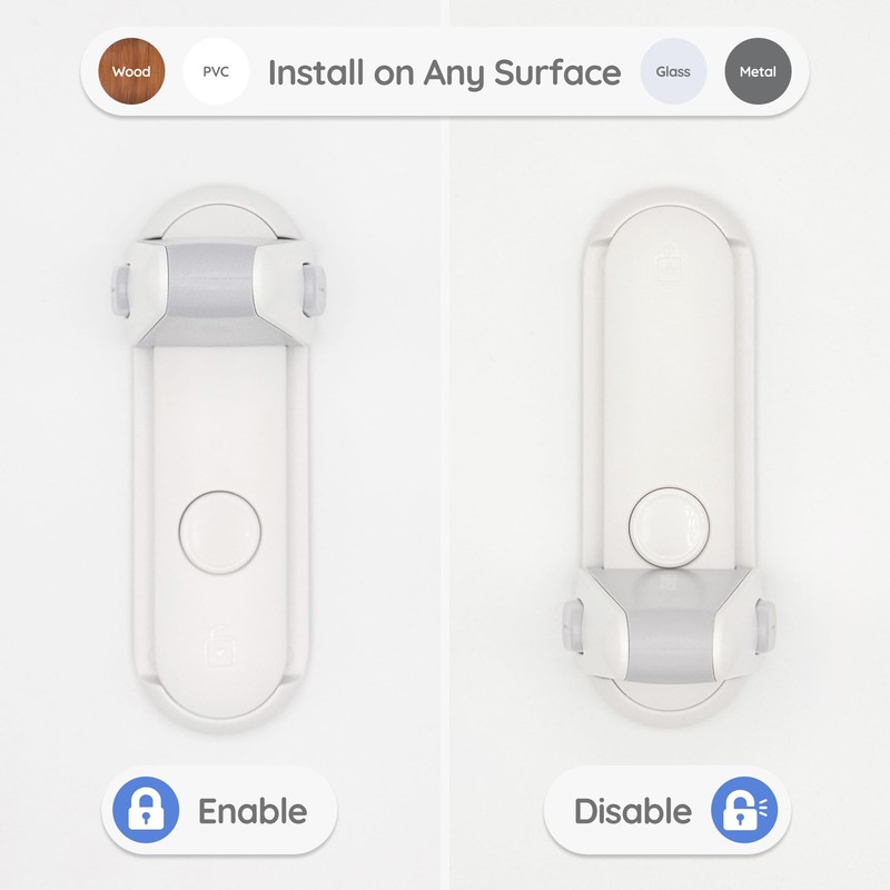 BABYGO® Door Locks Without Drilling x2 | Bedroom, Internal Use