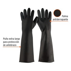 Truper GU-322, Guantes de látex, uso industrial, puño extralargo, M
