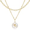 Zodiac Gold Sign on White Pearl & Shell Necklace -