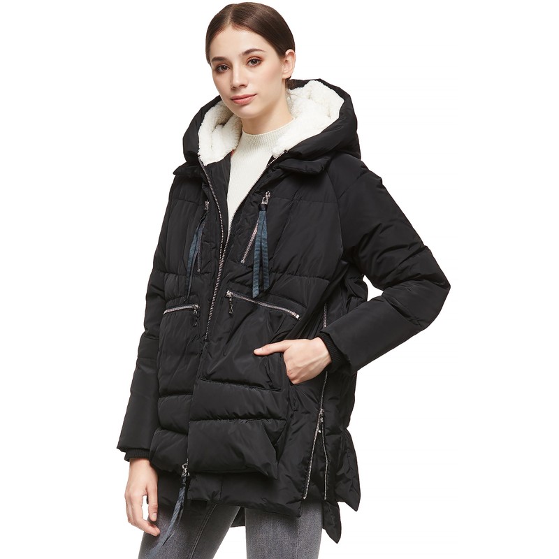 Orolay Women's Thickened Down Jacket Black 2XL