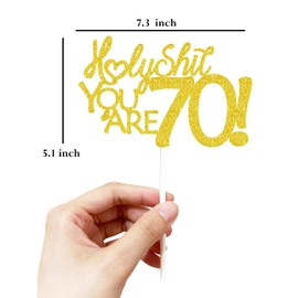 Decoración para tarta de 70 cumpleaños, decoración para tartas de 70 cumpleaños, purpurina dorada, divertida decoración para tartas 70 para hombres, decoración para tartas 70 para mujeres, decoración de 70 cumpleaños, decoración para tartas de 70 cumplea
