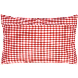 Herb Cushion 30 x 20 cm Red/White + Organic Inlet Filled with Sage, Anise, Chamomile, Peppermint, Thyme, Rosemary, Melissa, Lavender