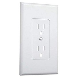 TayMac 2500W Decorator Wall Plate for Grounded Duplex Receptacle, White