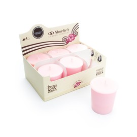 Sandalwood Rose Soy Votive Candles - Scented with Natural Fragrance Oils - 6 Pink Natural Votive Candle Refills - Incense & Earth Collection