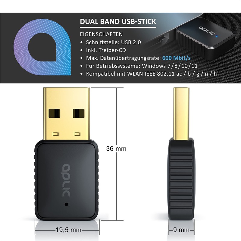 CSL - WLAN USB-Stick Dual Band - Mini Adapter Stick