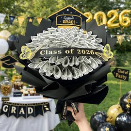DataMoon 2026 Graduation Gift for Her Him, DIY Money Bouquet Kit Class of 2026 Middle High School College Graduation Gifts Ideas for Women Daughter Son