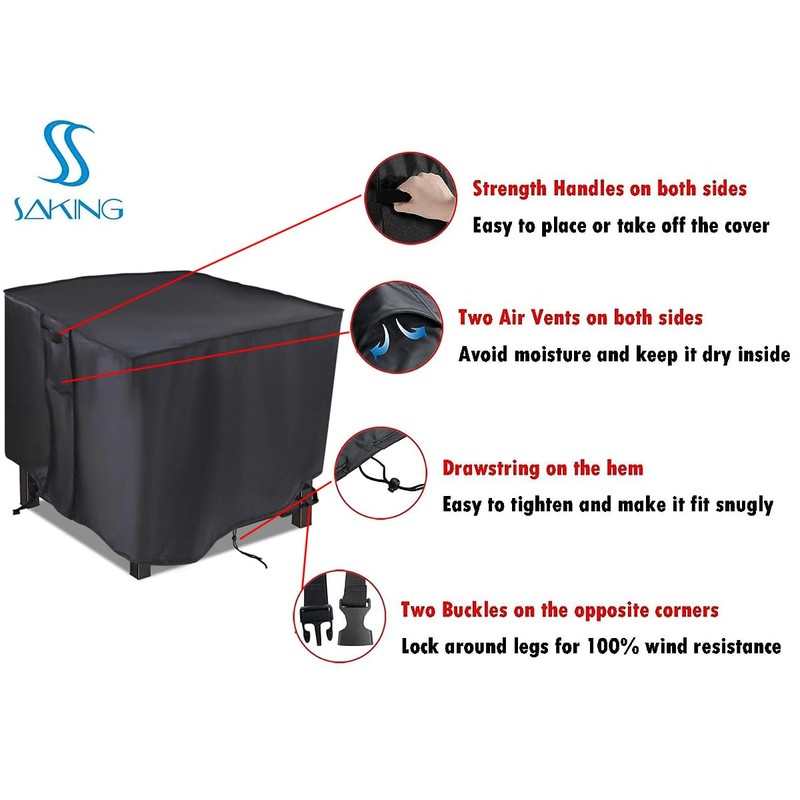 Saking Fire Pit Cover, 38 inch Square Fire Table Covers