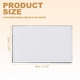 PATIKIL Rectangle Solid Flag Patch, 2 Pcs 3x2 Inch Pure Embroidered Patch Decorative for Holes Hats Jeans Repair Bags DIY Craft, White