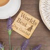 Worlds Best Dog Grandad Oak Veneer Coaster – Gift for