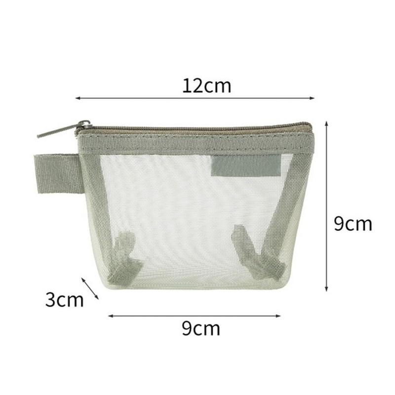 3 Pcs Mesh Makeup Bags Zipper Cosmetic Bags Makeup Organizer