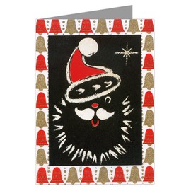 Victorian Vintage Holiday Chaulkboard Santa Claus Christmas Note Card Set