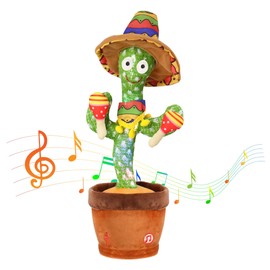 Edencomer Dancing Talking Cactus, Singing Cactus Toy, Interactive Voice Recording Plush Toy for Children, Gifts for Boys Girls Adults (Drummer)