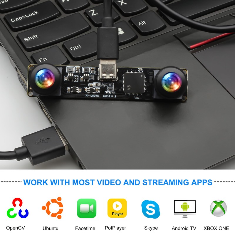ELP 3D Stereo USB Camera 1080P 60fps High Speed Webcam