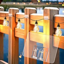 Haken für Außenlichterketten – robuster Lichthaken mit Klebestreifen werkzeuglose Installationsclips für Weihnachten – Außen-Doppelhaken zum Aufhängen von Lichtern – für den Außenbereich (100 Stück)