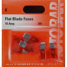 Autobar 205 Pack of 3 Flat Blade Fuses 10 Amp Electrical Part Replacement - Red