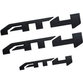 AT4 Badge Emblems 3-Piece in Black for 2021-2023 GMC Yukon, Sierra, and Canyon - Suitable for Doors and Tailgate - Fits 1500, 2500HD, and 3500HD Models