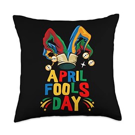 Happy April Fools Day Joke Novelty by Ryan Co. Funny Fools Day Pranks Kit 1st April Jokes Kids Adults Throw Pillow, 18x18, Multicolor