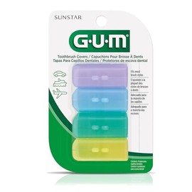 GUM - Protectores para Cepillo Dental con Protección Antibacterial - Mantiene las Cerdas Limpias y Protegidas - Paquete con 4 Fundas