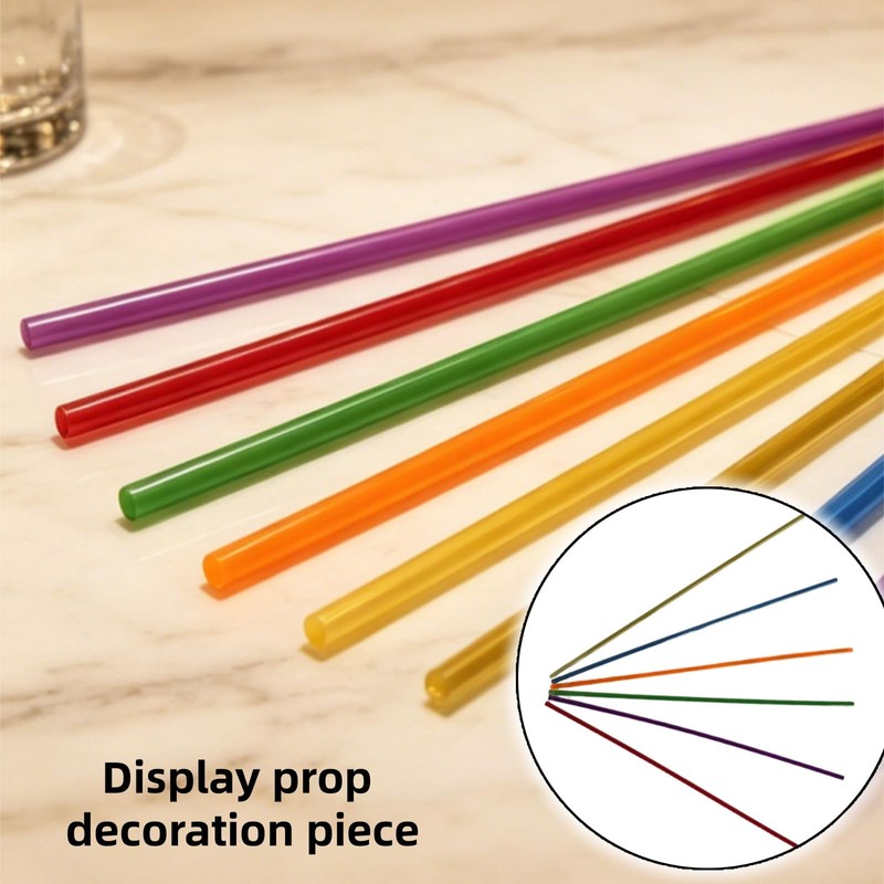 6Pcs Acrylic Round Rod Clear Fiber Optic Rod Acrylic Sticks