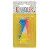 Vibrant Number "1" Rainbow Birthday Candle - 2.75" (1 Pc)