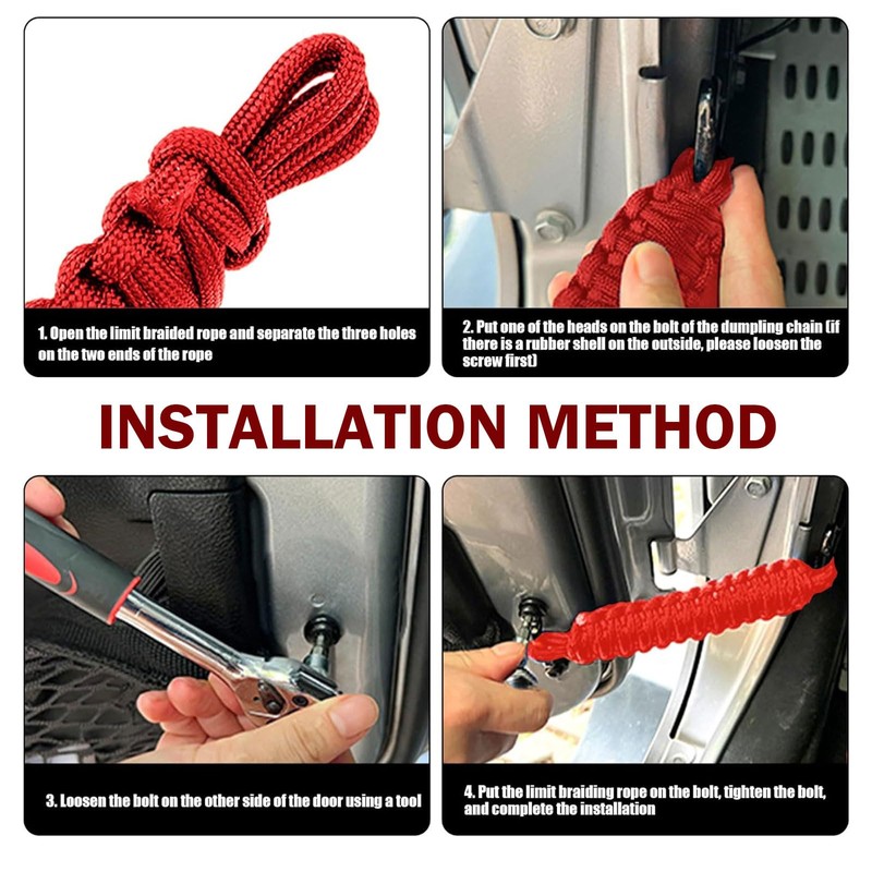 Polcatay 2 PCS Door Limit Strap, Car Door Anti-collision Anti-scratch