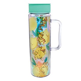 Creative Brands Slant Collections - Acrylic Double-Wall Mason Bottle, 20-Ounce, Lemons