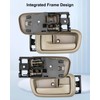 Qnbes 4 Pcs Interior Door Handles Beige with Bezel Fit