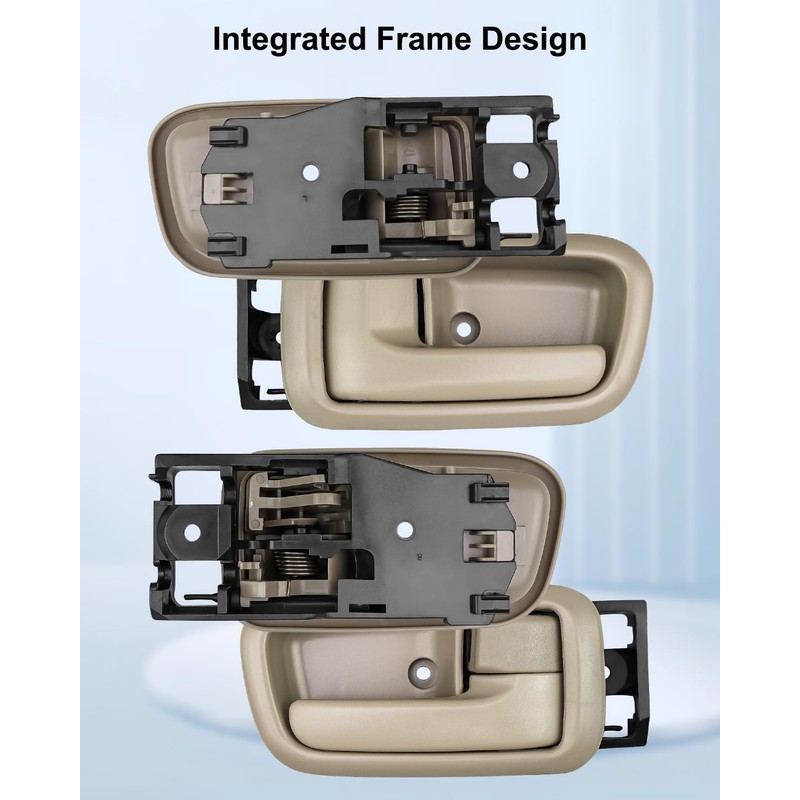 Qnbes 4 Pcs Interior Door Handles Beige with Bezel Fit