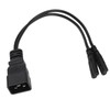 Dual IEC320 C7 to C20 Cord Universal Y Power Splitter