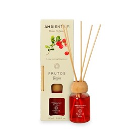 Ambientair Difusor de Varillas Frutos Rojos – Mikado con Palitos de Ratán, Ambientador de 50 ml para Hogar u Oficina