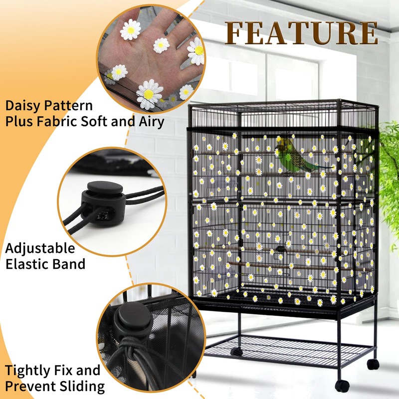 Daoeny 2PCS Bird Cage Seed Catcher, Large Bird Cage Cover,