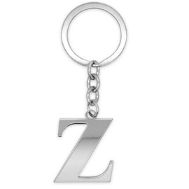 SoulCats Letter Keyring Silver A-Z Shiny Initials Keychain Stainless Steel, Stainless Steel