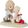 Precious Moments Mom & Son Figurine | Mom, You Keep Me Rolling Bisque Porcelain Figurine Birthday Gift | Hand-Painted