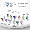 Loutade Silver Stud Earrings for Women, 925 Sterling Silver Birthstone