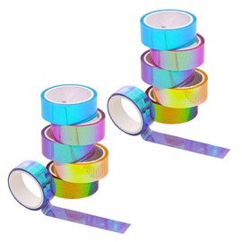 12 Rollos De Cinta Washi ArcoíRis MetáLica Cinta De Pintor De Colores Adhesiva Decorativa Para Manualidades Arte Diario Etiquetado áLbumes De Recortes Material Escolar