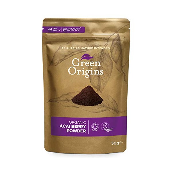 Green Origins Organic Acai Berry Powder, Freeze Dried, Raw 50g