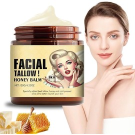 EASYNICE Whipped Beef Tallow and Honey Balm, Beef Tallow Honey Balm, Whipped Tallow Honey Balm Beef Tallow and Honey Balm for Face, Beef Tallow for Skin, Tallow Face Moisturizer