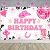 5 * 3ft Disco Cowgirl Birthday Party Backdrop Decorations Space