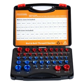 UwinVwin 44 PCS Inch and Metric Thread Checker, Nut and Bolt Thread Checker, Bolt Size and Thread Gauge, Bolt and Nut Identifier Gauge, Bolt Gauge