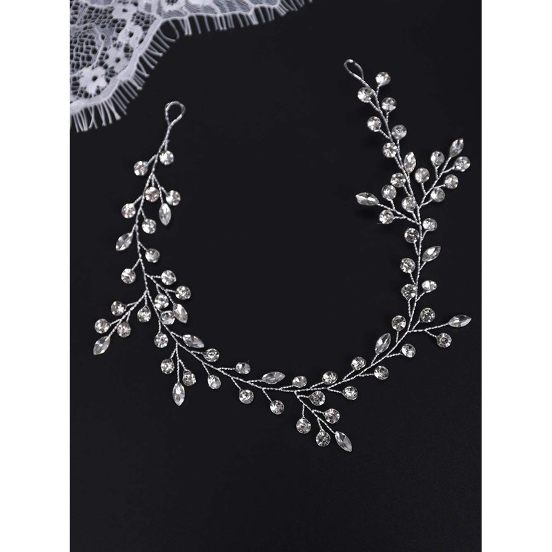 YERTTER - Diadema de cristal para boda, diseño de diamantes