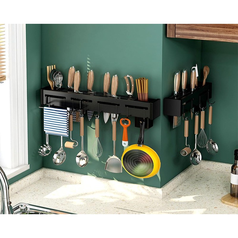 Anditribo 20-Inch Kitchen Organizer - Stainless Steel Non-Hole Hooks,storage Organizer