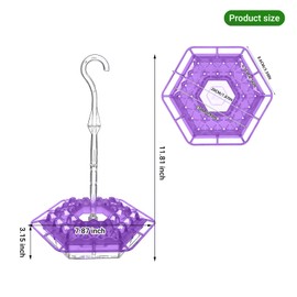 Hummingbird Feeders for Outdoors Hanging, 10 oz Wild Bird Feeder with 30 Feeding Ports,Sherem Hummingbird Feeder and Built-in Ant Moat, Easy to Clean and Refill (Purple)