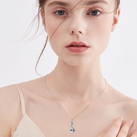 YAFEINI Butterfly/Chakra Hamsa Hand Urn Necklace/Owl/Hummingbird for Ashes 925 Sterling Silver Du bist immer in meinem Herz Hamsa Cremation Jewellery for Women, Crystal Sterling silver Crystal, Not