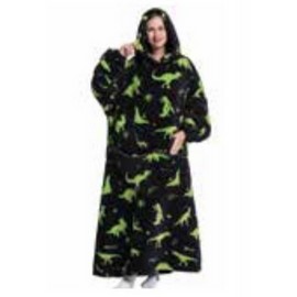 Premium Hoodie Blanket Reversible - One Size Fits All, Dinosaur 140cm Length