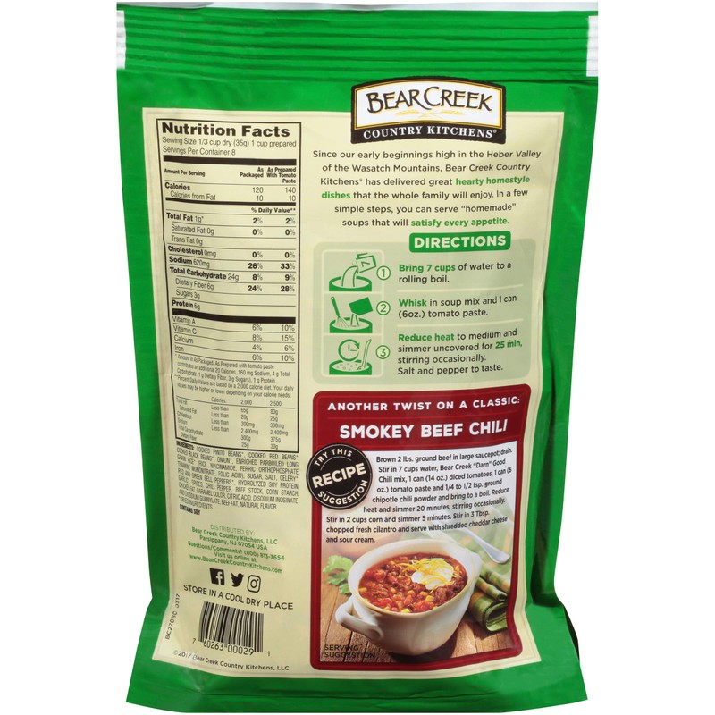 Bear Creek Soup Mix, Darn Good Chili, 9.8 Ounce